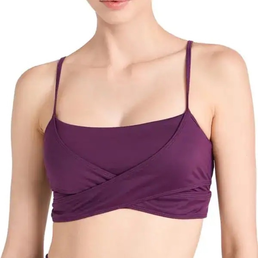 Alo Yoga Lush Wrap Bra – Dark Plum – XS